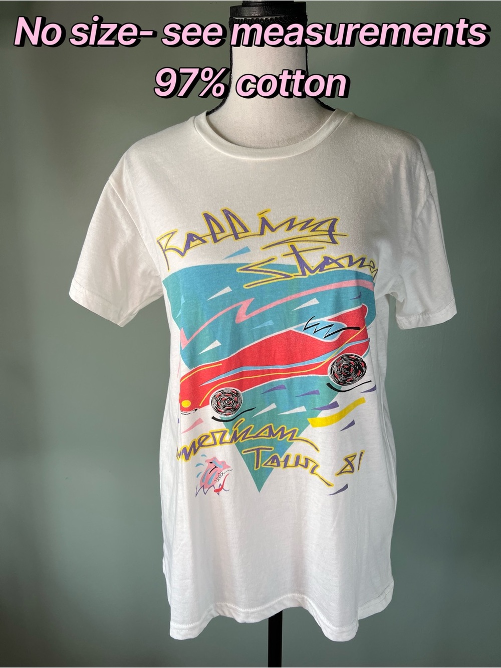 Rolling Stones Summer Tour ‘81 Band Tee- no size- see measurements- 97% cotton